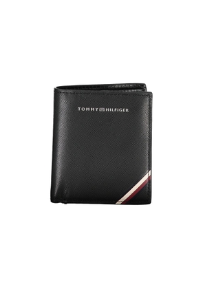 Sleek Black Leather Wallet with Contrasting Details