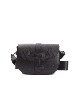 Pompei Donatella Black Leather Crossbody Bag