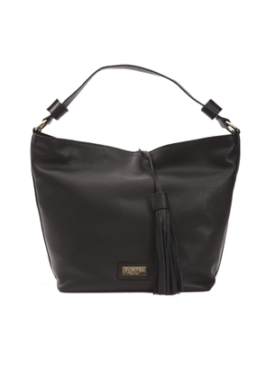 Pompei Donatella Black Leather Shoulder Bag