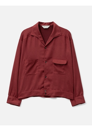 Vegan Suede Open Collar Shirt