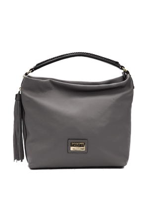 Pompei Donatella Gray Leather Shoulder Bag
