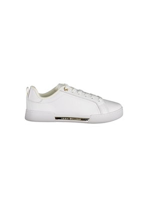 Chic White Lace-Up Sneakers with Contrast Detail - EU36/US6