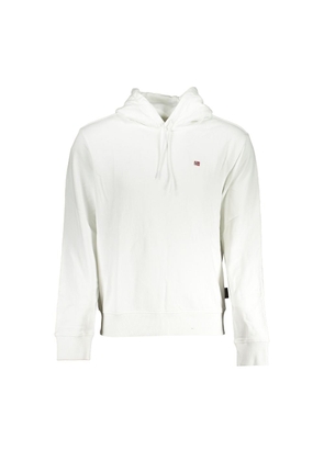 Elegant White Hooded Cotton Sweater - S