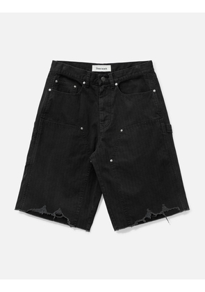 Hand Distressed HBT Double Knee Shorts