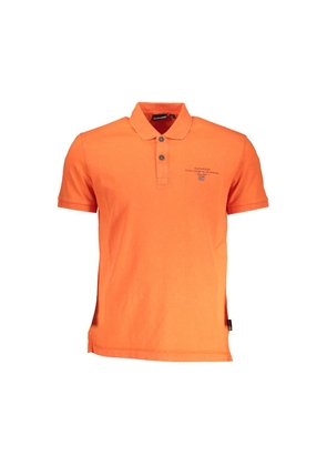 Red Cotton Men Polo Shirt - S