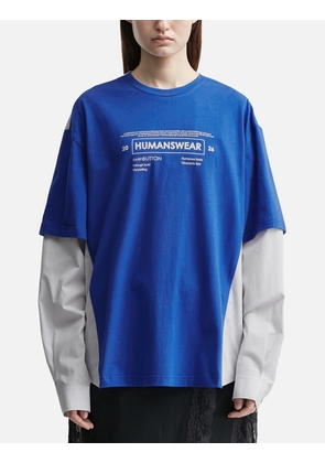 Blue Hybrid Layered Top