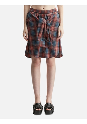 Check Shirt-wrapped Skirt Pants
