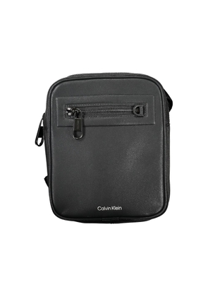 Sleek Black Shoulder Bag with Contrasting Details