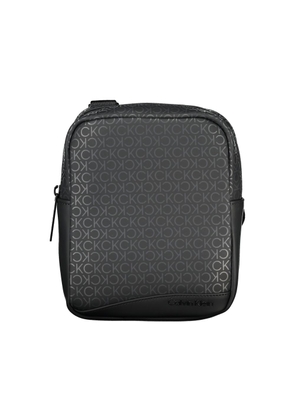 Sleek Black Shoulder Bag with Contrasting Accents