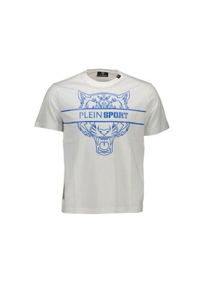 White Cotton Men T-Shirt - S