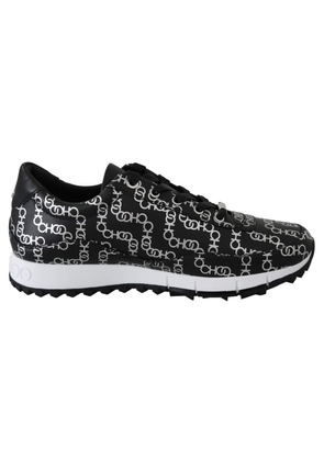 Jimmy Choo Black and Silver Leather Monza Sneakers - EU35.5/US5.5
