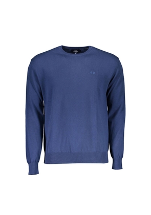 Blue Cotton Men Sweater - M