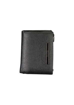 Sleek Black Leather Wallet with Coin Purse