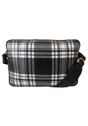 Versace Grey Fabric & Leather Crossbody Bag