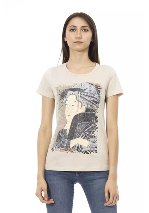 Trussardi Action Beige Short Sleeve Cotton Blend Tee - XS