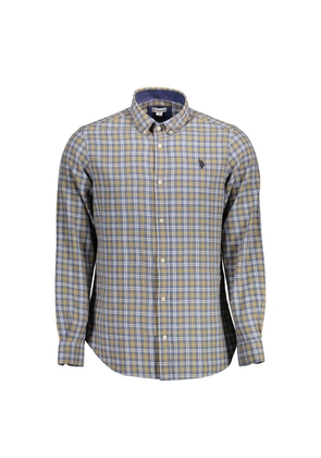 Blue Cotton Men Shirt - XL
