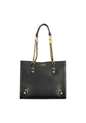 Black Polyethylene Women Handbag