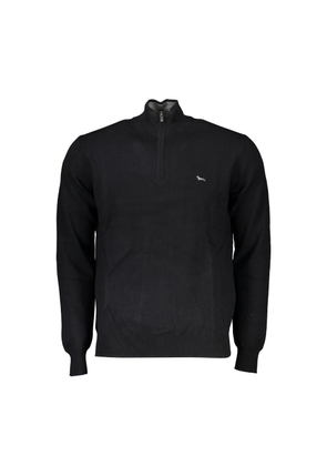 Elegant Half-Zip Sweater with Embroidered Detail - XXL