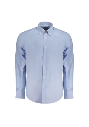 Light Blue Cotton Men Shirt - S