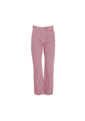 Chic Pink Raw Cut Bottom Jeans - M