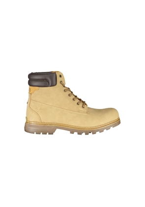 Dapper Beige Lace-Up Boots with Contrast Detailing - EU41/US8