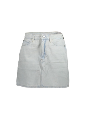 Light Blue Cotton Women Skirt - W25