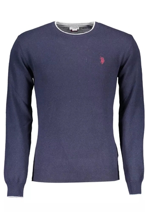 Blue Wool Men Sweater - XXL