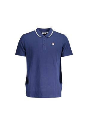 Classic Blue Cotton Polo with Contrast Details - S