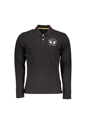 Elegant Long Sleeved Black Polo for Men - L