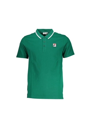 Classic Green Cotton Polo with Contrast Details - S