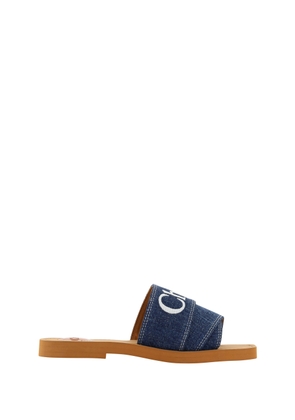 Sumptuous Cotton Woody Slide Sandals in Denim Blue - EU37/US7