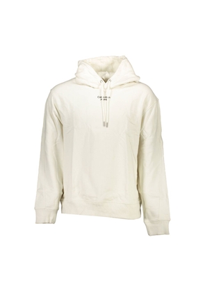 White Cotton Men Sweater - S