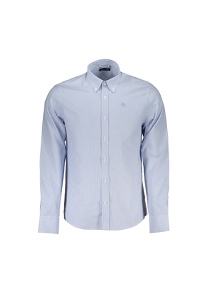 Light Blue Cotton Men Shirt - S