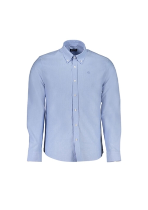 Light Blue Cotton Men Shirt - S