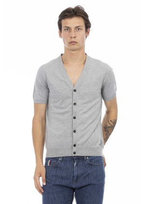 Baldinini Trend Gray Cotton Sweater - XL