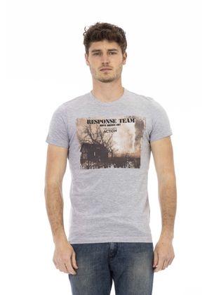 Trussardi Action Gray Cotton T-Shirt - M