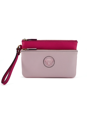 Versace Pink Calf Leather Pouch Bag