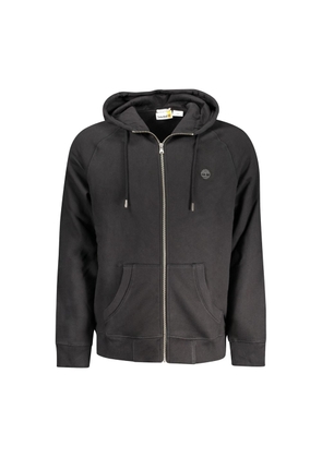 Black Cotton Mens Sweater with Central Pockets and Zip - M