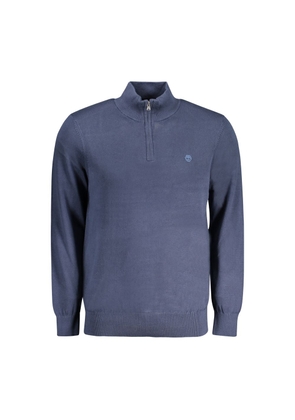 Blue Cotton Men Sweater - M