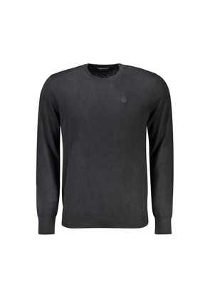 Black Cotton Men Sweater - S