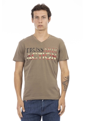 Trussardi Action Brown Cotton T-Shirt - XXL