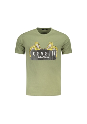 Green Cotton Men T-Shirt - M