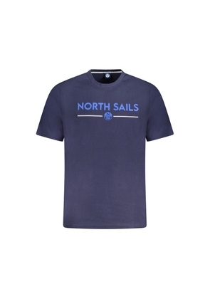 Blue Cotton Men T-Shirt - S