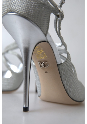 Dolce & Gabbana Silver Shimmers Sandals Heel Pumps Shoes - EU40/US9.5
