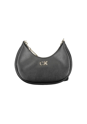Black Polyester Women Handbag