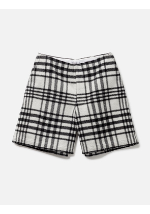 Wide Leg Plaid Wool Shorts