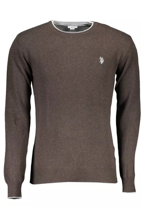 Brown Wool Men Sweater - XXL