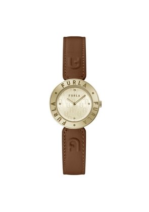 Furla Brown Leather Dress Watch