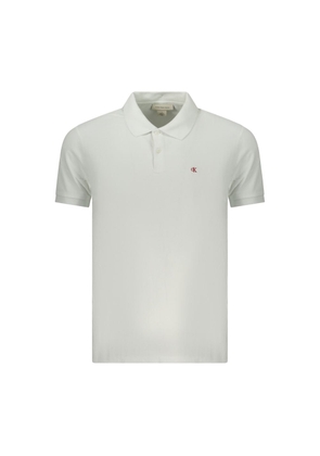 Calvin Klein White Cotton Polo Shirt - M