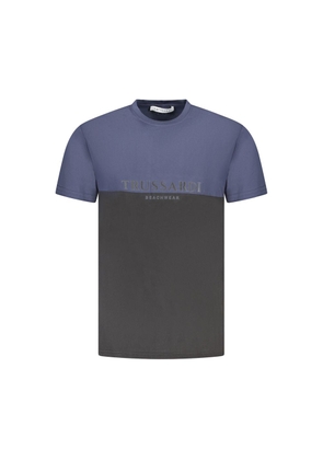 Blue Cotton Men T-Shirt - L